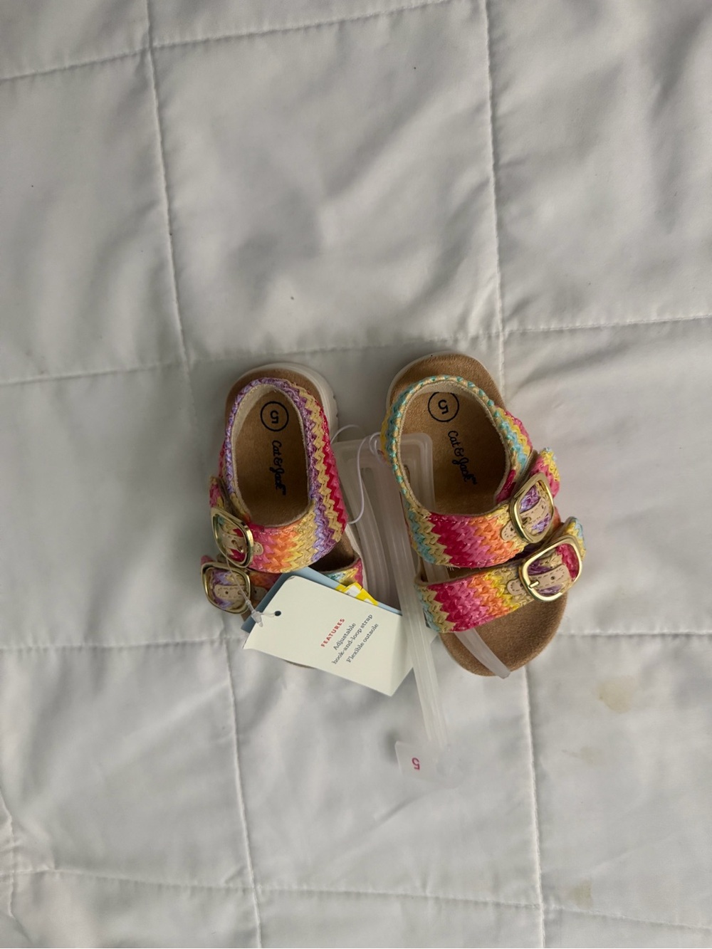 Cat & Jack Rainbow Multi-Color Double Buckle Kids Sandals